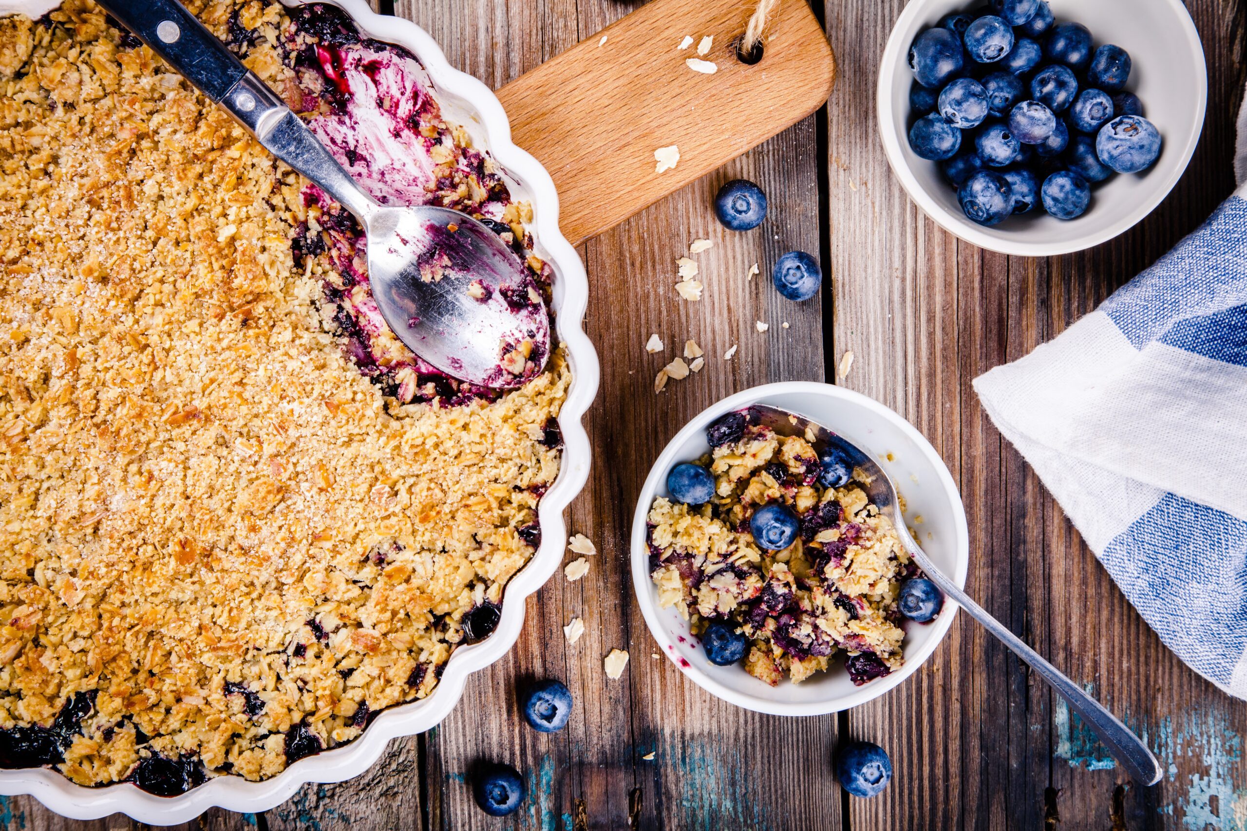 Delta-Rezept: Heidelbeer-Crumble mit Haferflocken - Schlanke Figur